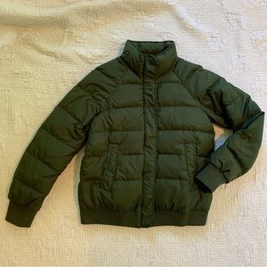 Army green J.Crew down puffer